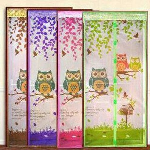 SH Owl tirai motip burung hantu magnetic magnet curtain anti nyamuk mesh