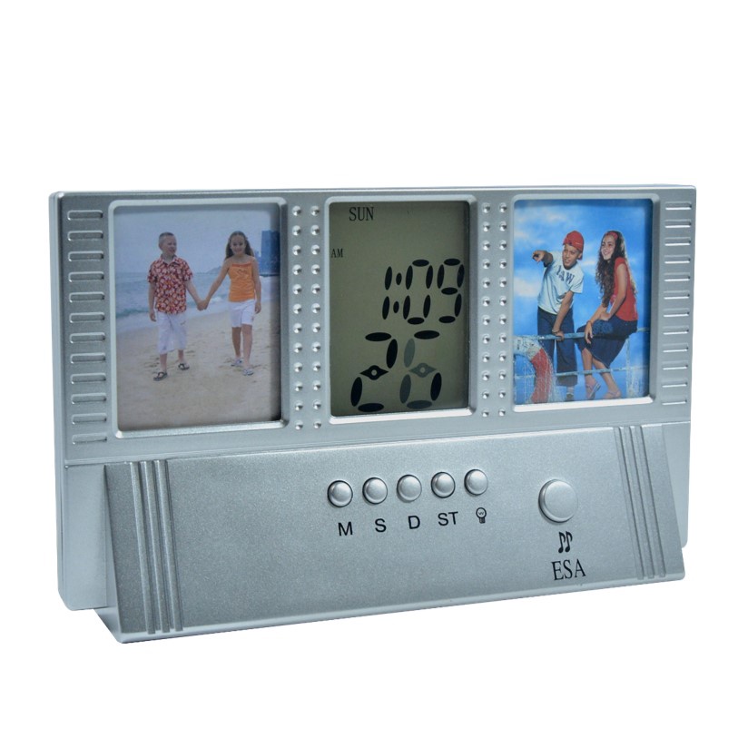 Jam Digital Smart Alarm Digital Clock With Photo Frame Ada Tempat Foto Free Baterai