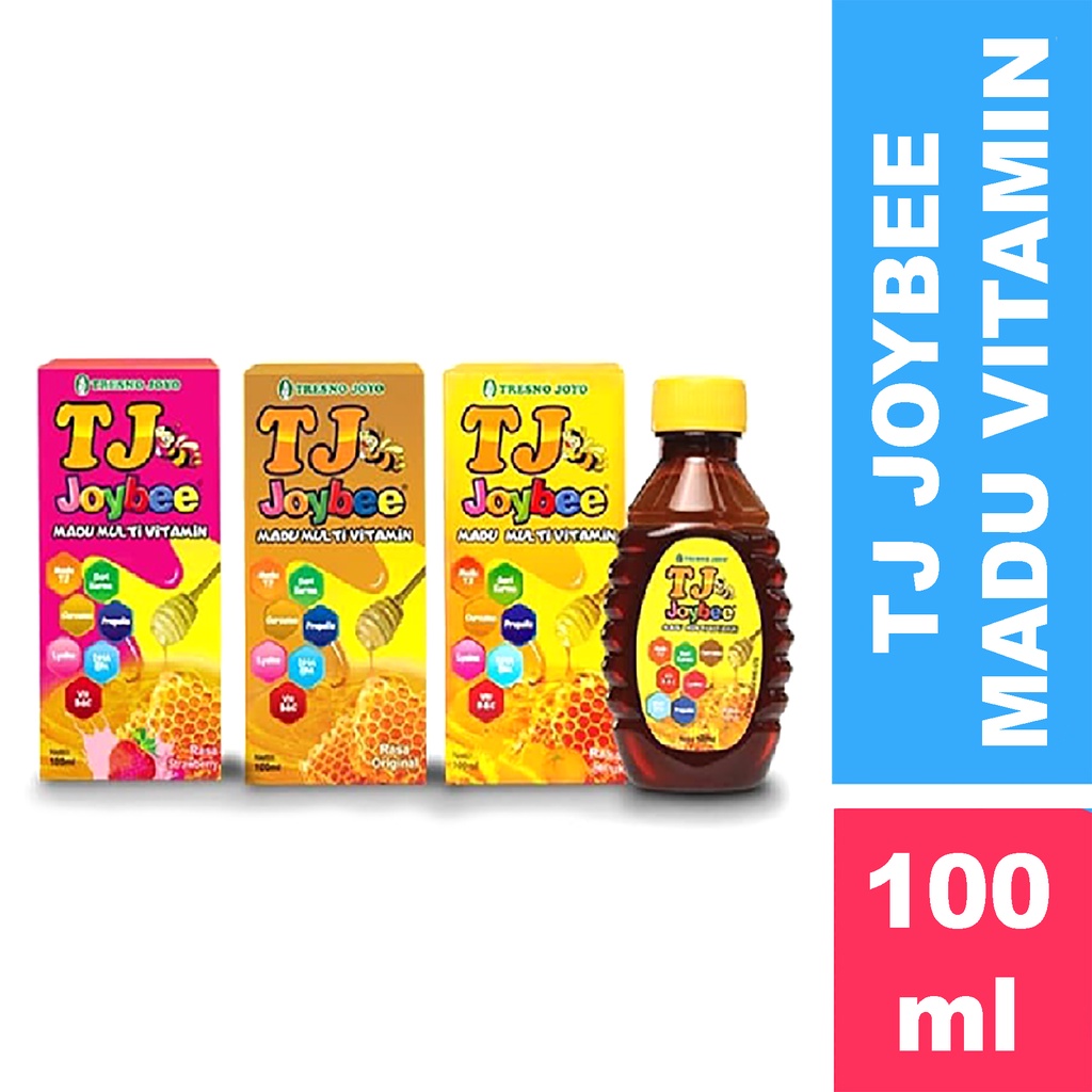 Bisa COD TJ JOYBEE MADU MULTIVITAMIN ORIGINAL RASA JERUK/ORIGINAL/STRAWBERRY 100ML - PENAMBAH NAFSU MAKAN ANAK