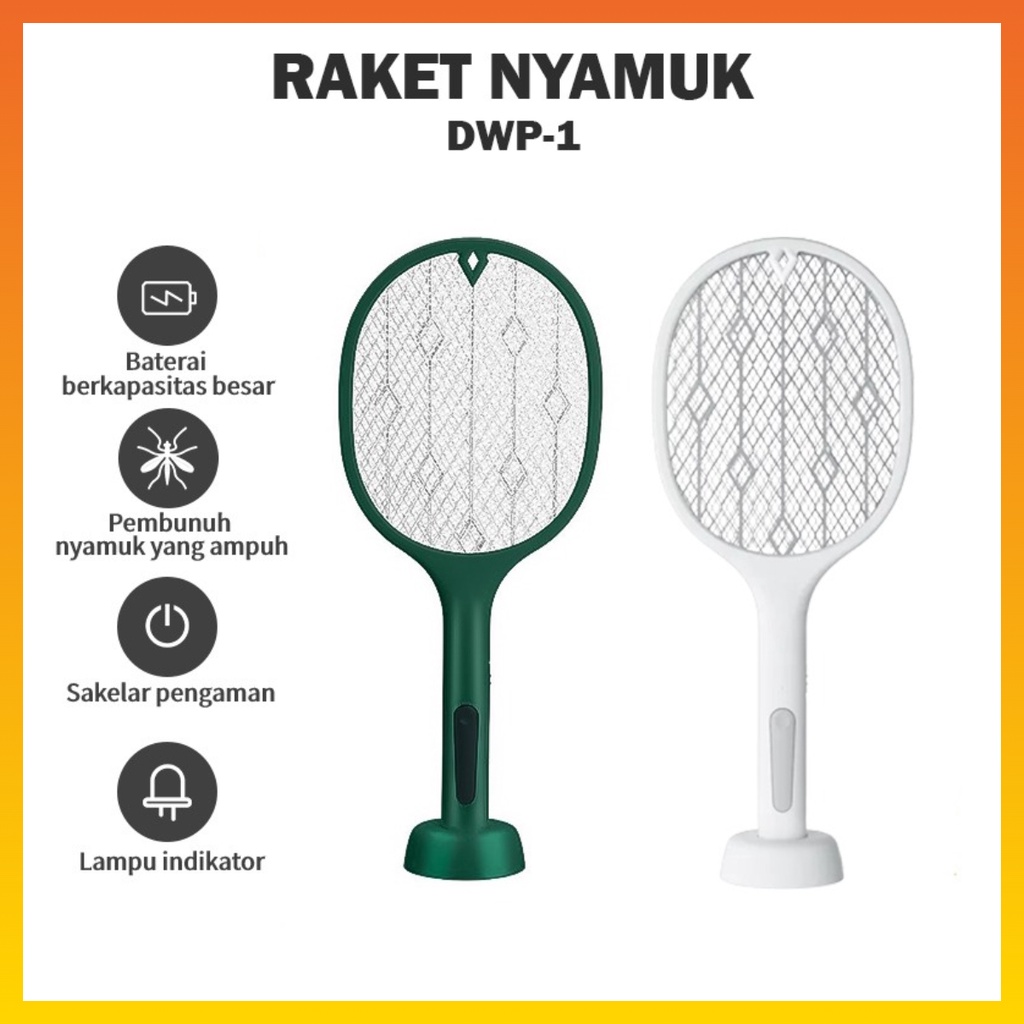 Raket Nyamuk Listrik 2in1 Pembunuh Nyamuk Elektrik Raket Nyamuk Portable Bisa DIgantung &amp; Standing