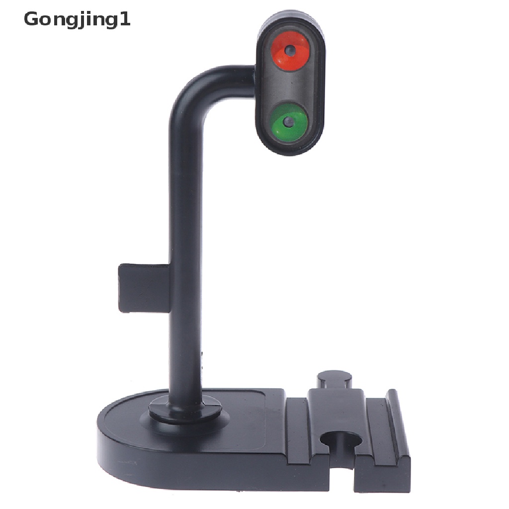 Gongjing1 Mainan Miniatur Lampu Lalu Lintas Magnetik Bahan Kayu Untuk Aksesoris Kereta Api