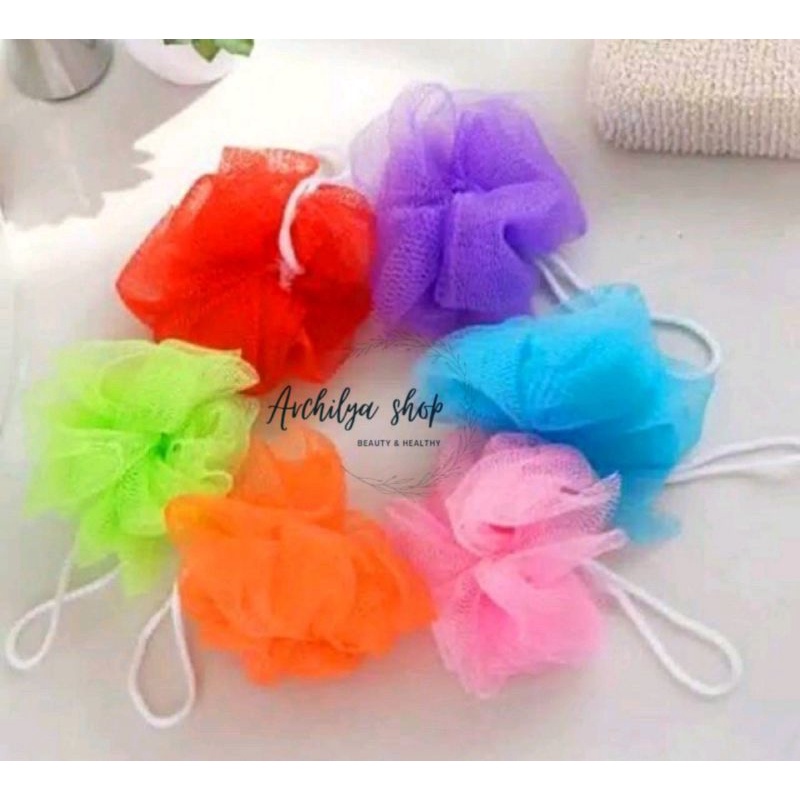 Spons Mandi Mini warna warni/Sponge Mandi/Shower puff mini