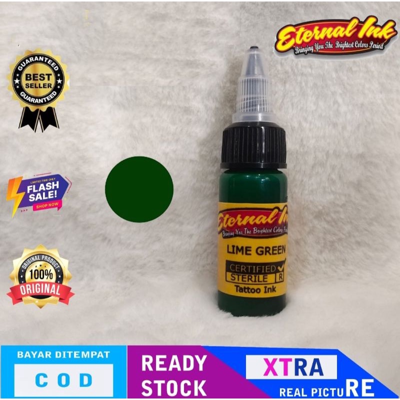 tinta tato original eternal ink 15 mili lime green