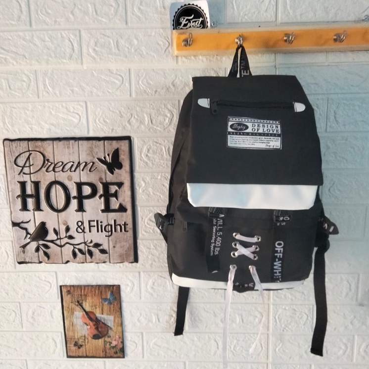 Tas Sekolah Ransel Backpack Cowok Cewek SMP SMA SMU Kuliah Murah Kent Kent kanvas Murmer Abu Kanvas-1