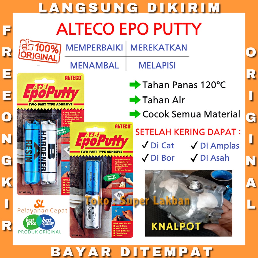 Lem Toren Lem Pipa Alteco EpoPutty Sangat Efective Menutup Bocor Pipa Kitchen Sink Wastafel Tank Air