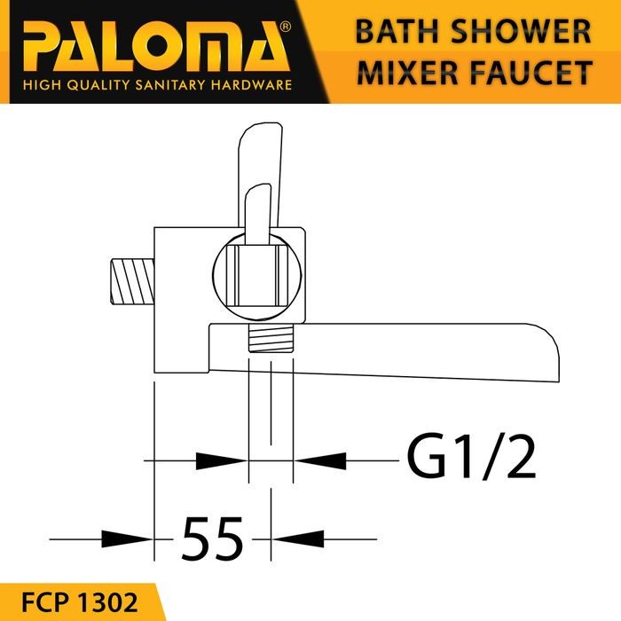 PALOMA FCP 1302 Keran Mixer Bathtub Shower Mandi Panas Dingin Kran Air