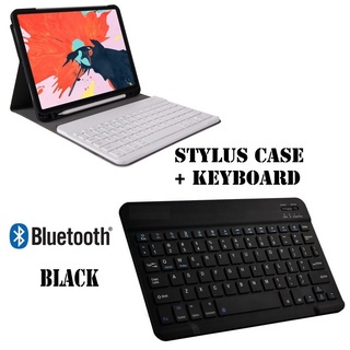 SK-01 Samsung Galaxy Tab A8 2022 10.5 Inch X205 Keyboard Case Wireless Bluetooth Leather Flip Cover Sarung Keyboard Pen Slot Bahan Silikon