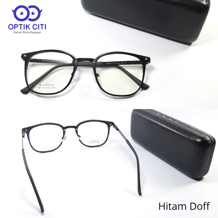 Frame Kacamata Pria Titanium 6011 Ringan Dan Ada Pegas New