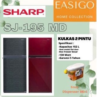 KULKAS SHARP 2 PINTU SJ-195 MD