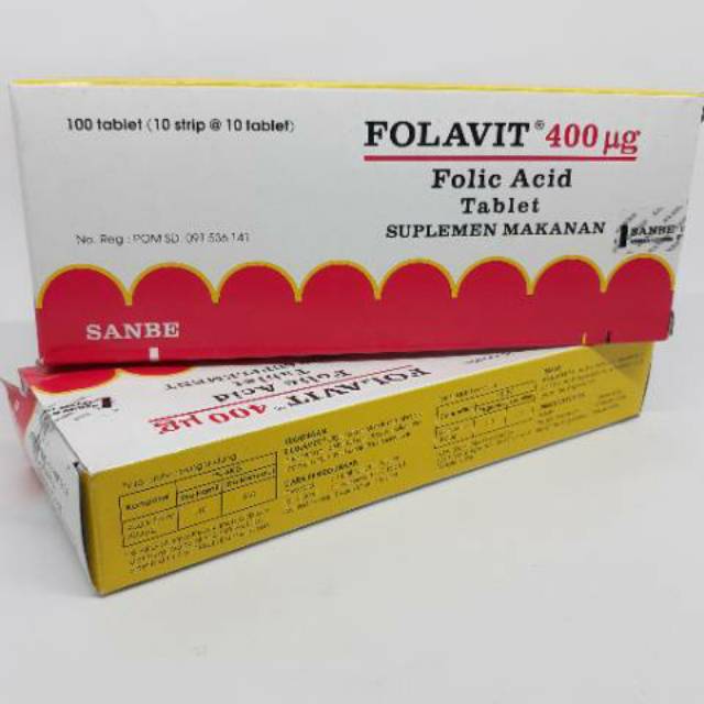 Folavit 400 mg  per BOX isi 100 tablet / FOLAVIT 1 BOX