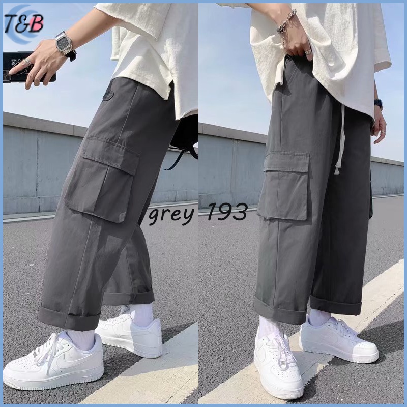 Celana cargo pria panjang korea style oversize baggy pants celana kasual pria celana kargo jumbo murah celana longgar pria celana kerja pria