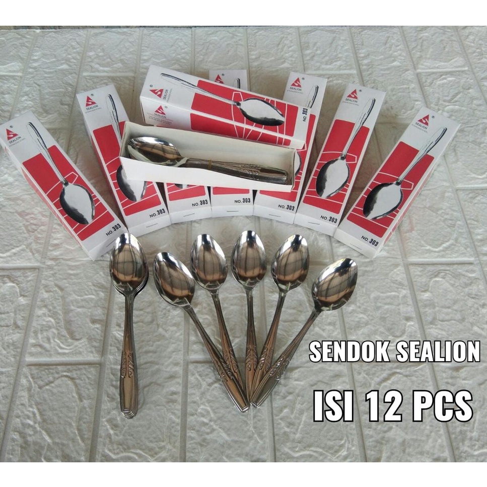 SENDOK MAKAN GARPU 12pcs SEALION TEBAL SATINLESS STEEL SENDOK RESTO WARUNG CAFE MURAH