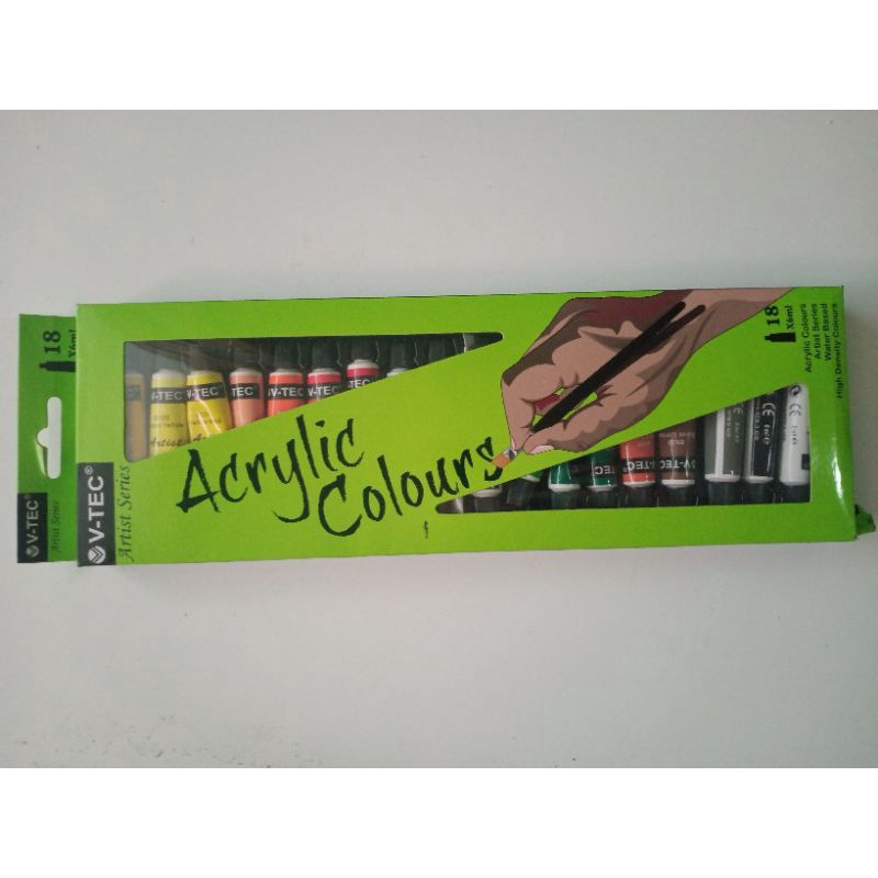 

Cat Lukis Akrilik V-TEC ACRYLIC COLOURS 6 ML SET 18 V-TEC CAT AKRILIK 18 WARNA