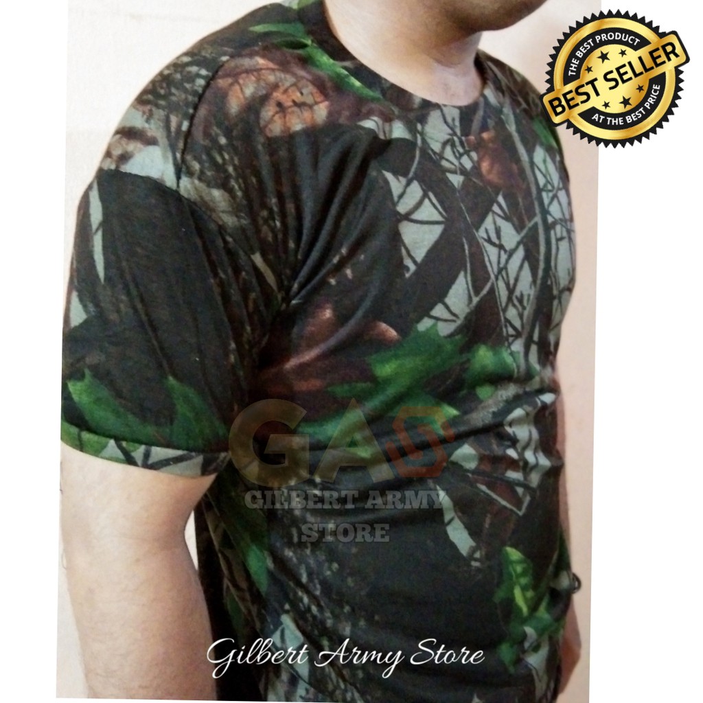 GILBERT ARMY STORE Kaos Loreng Camo Perbakin Lengan Pendek Kaos Daleman Loreng Militer Murah