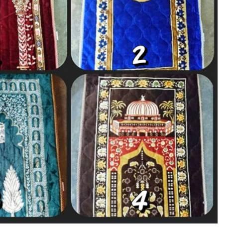 ✭ Sajadah Al-Jeddah Sajadah Busa Bulu Sajadah Turki Tebal Sajadah Tebal Empuk dan Nyaman - BIRU ☑