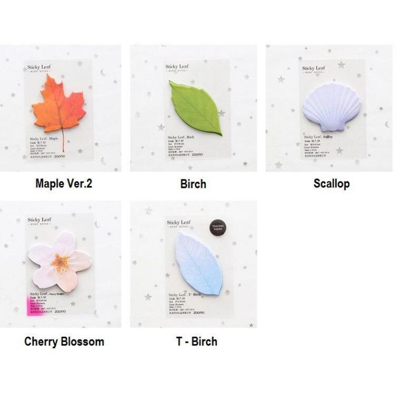 Sticky Notes Maple Leaf Summer Sticky Note Motif Daun 30 lembar