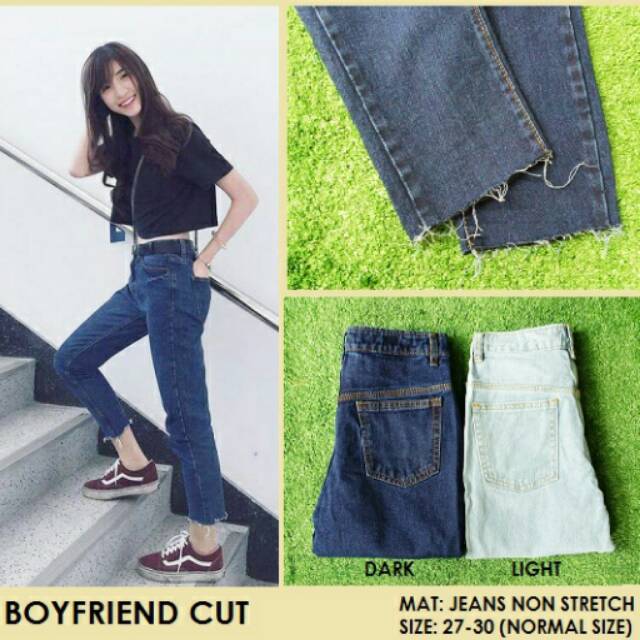 CELANA JEANS WANITA BOYFRIEND CUT STANDART AND BIGSIZE