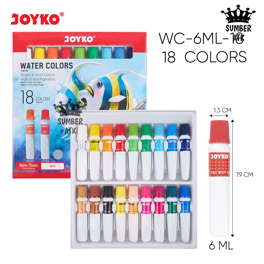 

RB Cat Air Water Color Joyko WAC-6ML 12 , 18 , 24 WARNA