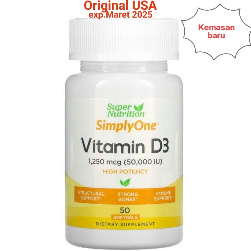 Vitamin D3 50000 IU 50 softgels Simply One USA