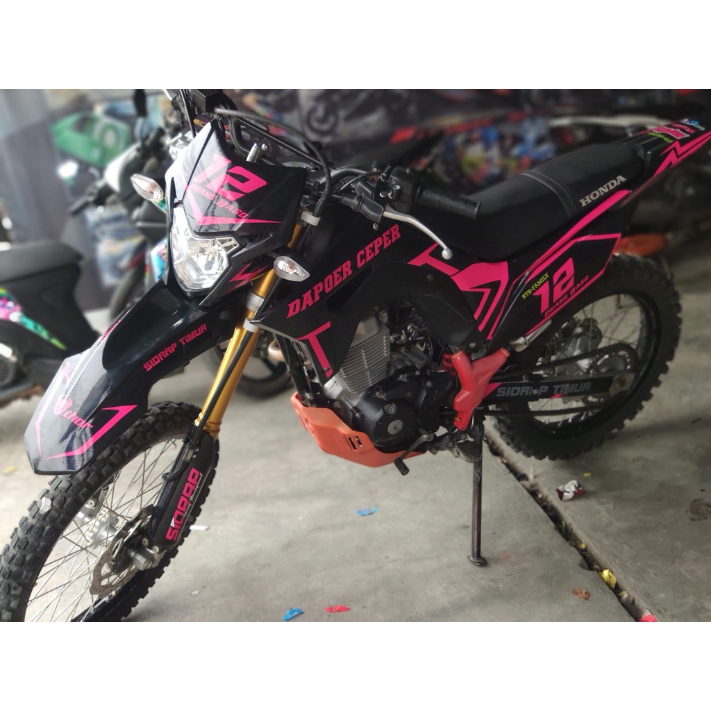 Decal Stiker CRF 150L Full Body DNKZ Pink-Black Glossy DNKZ