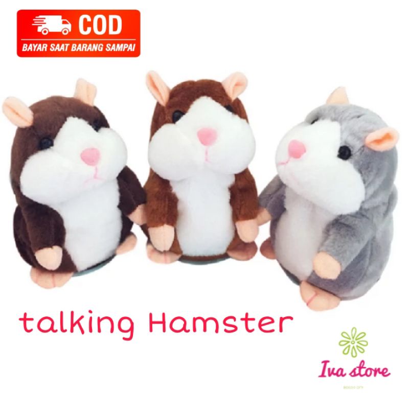 Mainan Bayi boneka talking hamster merekam suara free bungkus kado