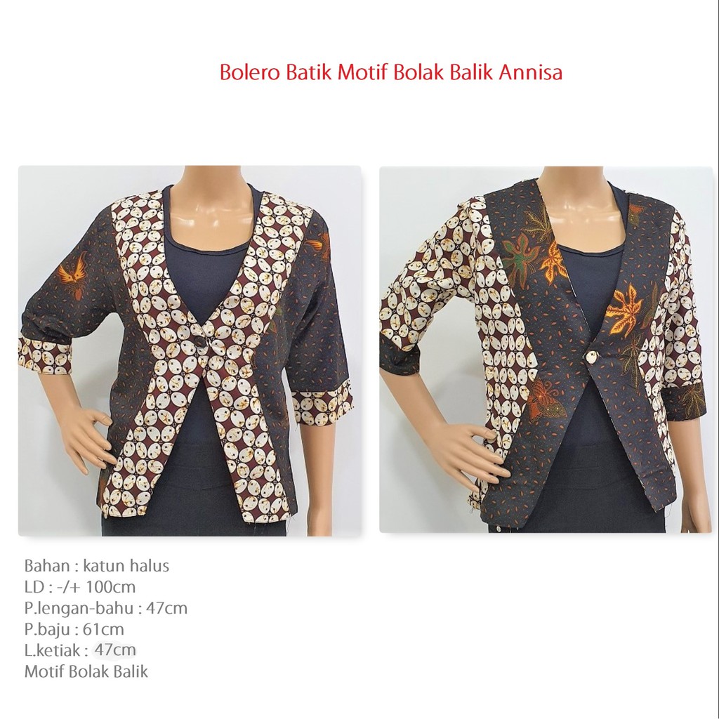 Blazer Batik Motif Bolak Balik
