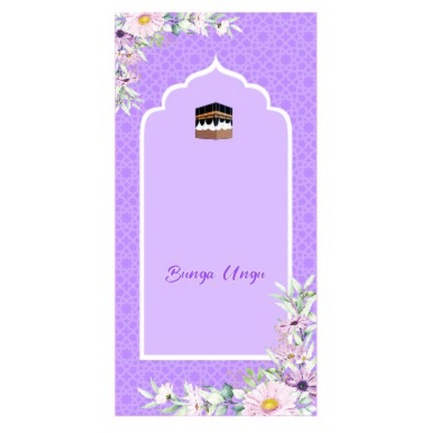 Sajadah Anak Custom New Motif-Bunga Ungu