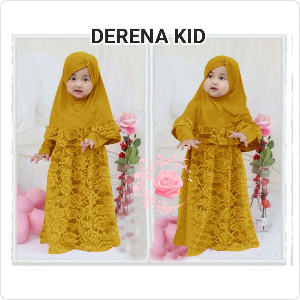 GAMIS DERENA KIDS BRUKAT BAGUS / DRESS ANAK WANITA / GAMIS ANAK CEWE