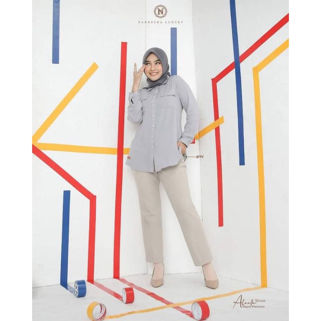 Aleefa Blouse | blouse nadheera terbaru | blouse kekinian | blouse lengan panjang