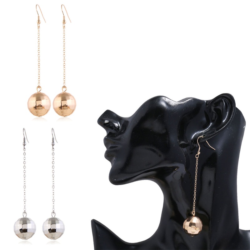 Siy Anting Tusuk Gantung Wanita Desain Bola Disko Warna Goldsilver Kreatif Untuk Pesta