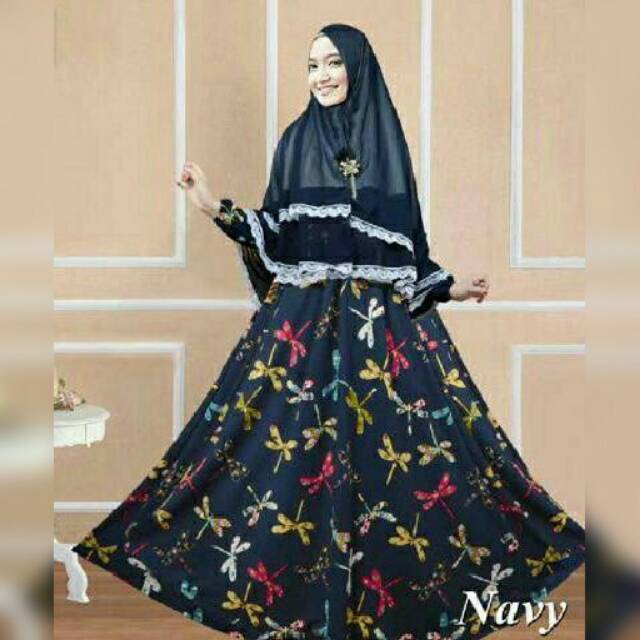 terlaris baju butik kayna navy busana muslim pesta terbaru baju lebaran mewah jumbo naema agrabutik