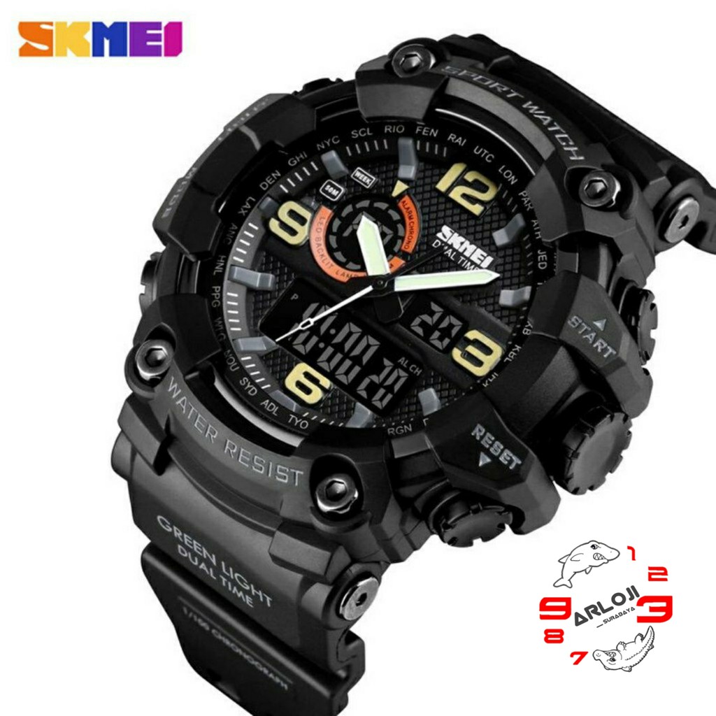 arloji_surabaya • Jam Tangan Pria Skmei 1520 Original Double Time