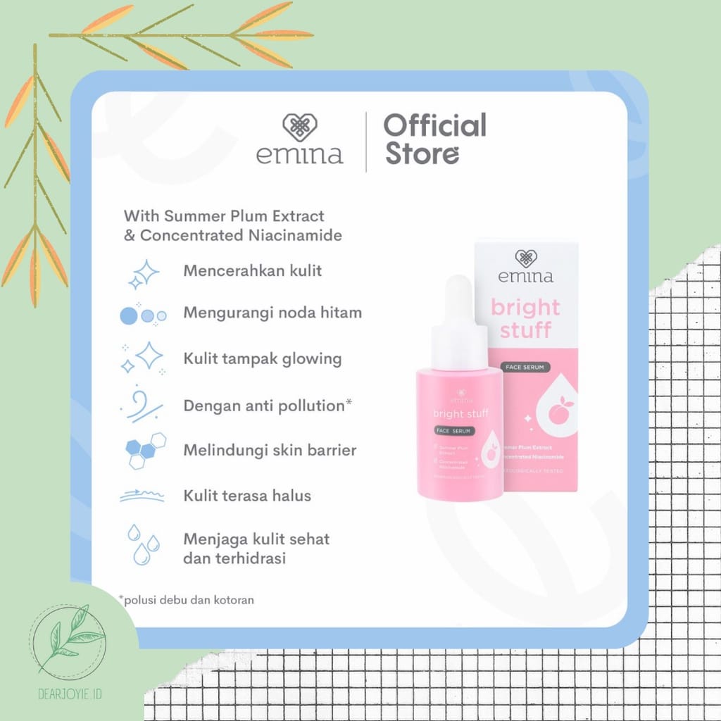 EMINA BRIGHT STUFF FACE SERUM 30ML SERUM WAJAH CERAH WHITENING REMAJA