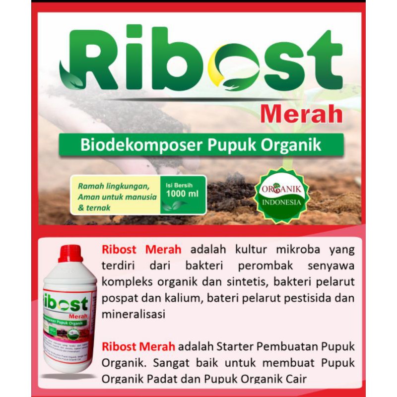 Pupuk Organik Cair RIBOST Merah 1000 ml