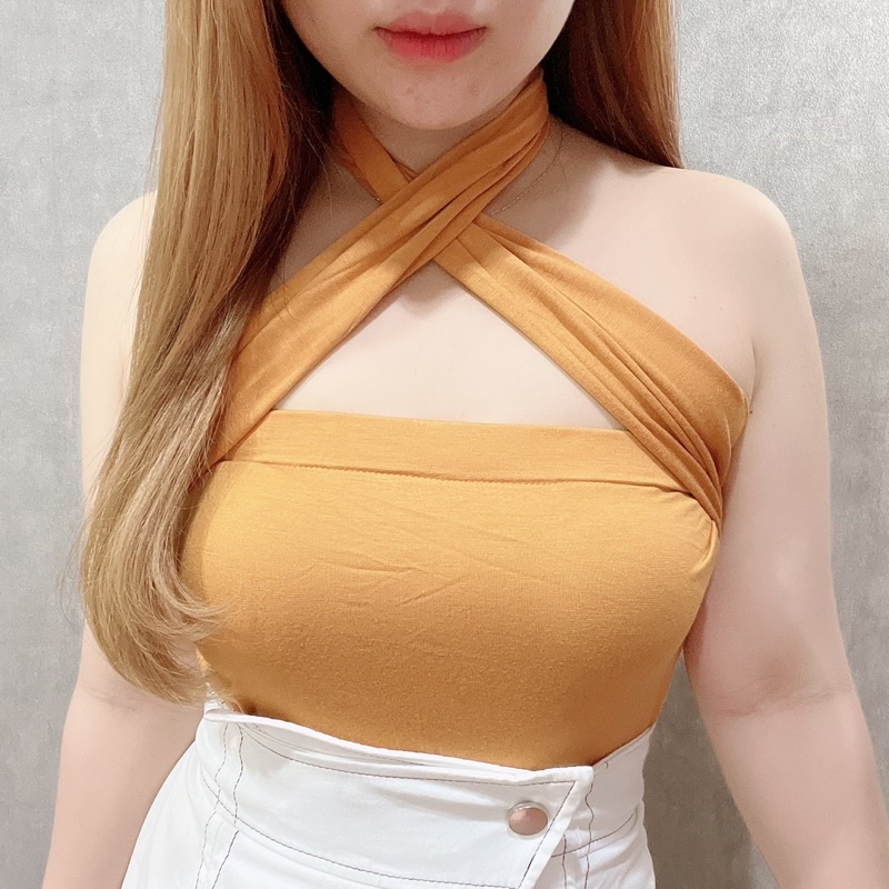 Halter X Tank Top | Atasan Sexy Korean Fashion | Maimon Grosir