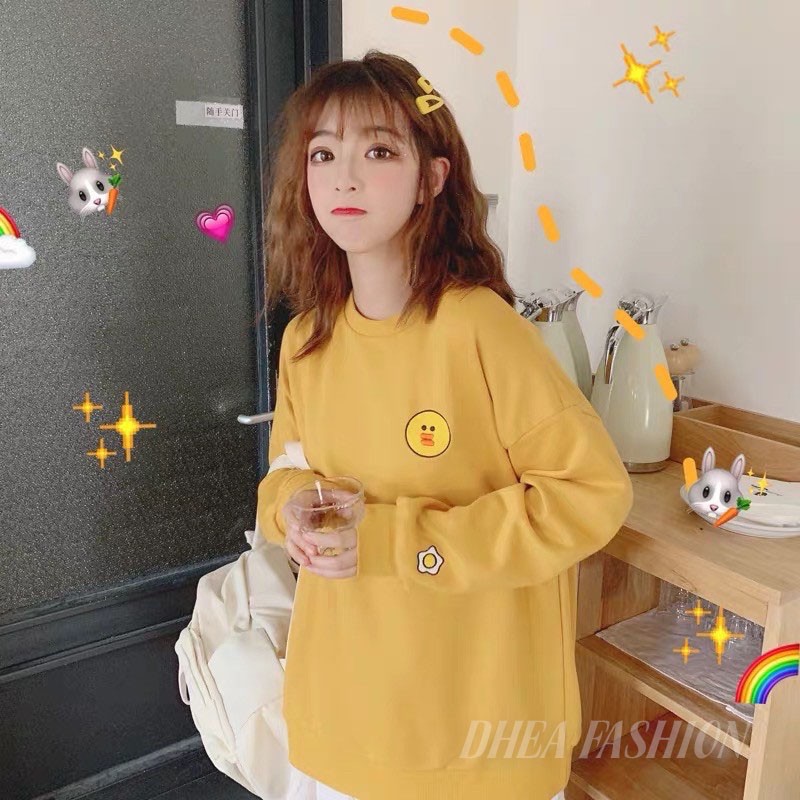 Sweater Wanita Terlaris Bordir  Karakter BT21 Sweater Favorit | Dhea Fashion