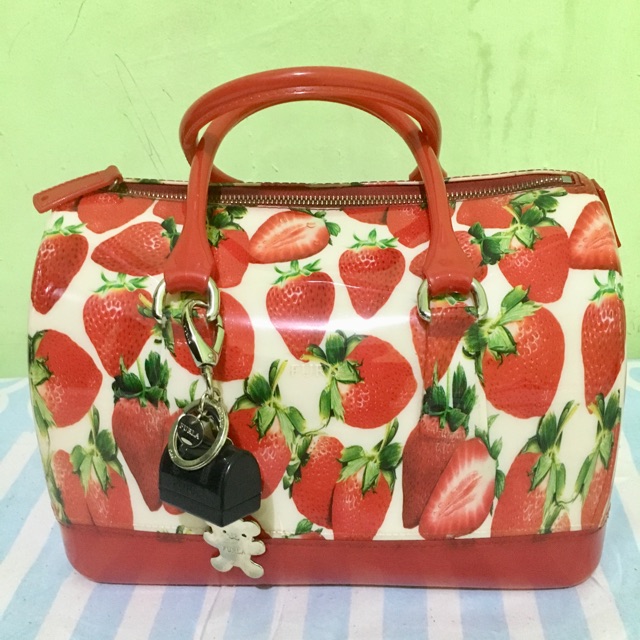 PRELOVED Tas furla jelly strawberry