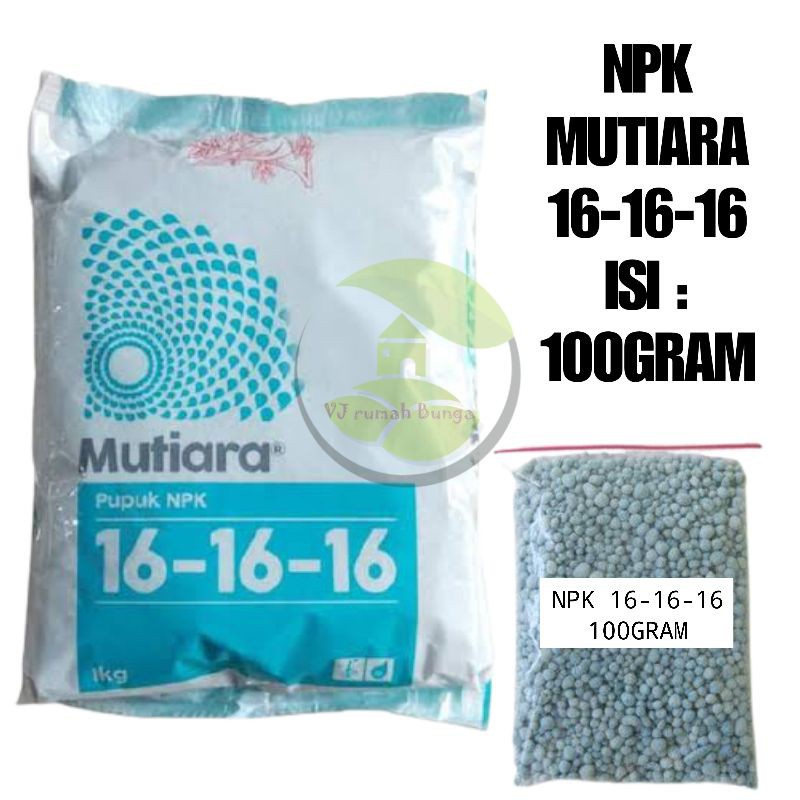 pupuk pertumbuhan dan perkembangan npk mutiara biru 16-16-16 isi 100gram