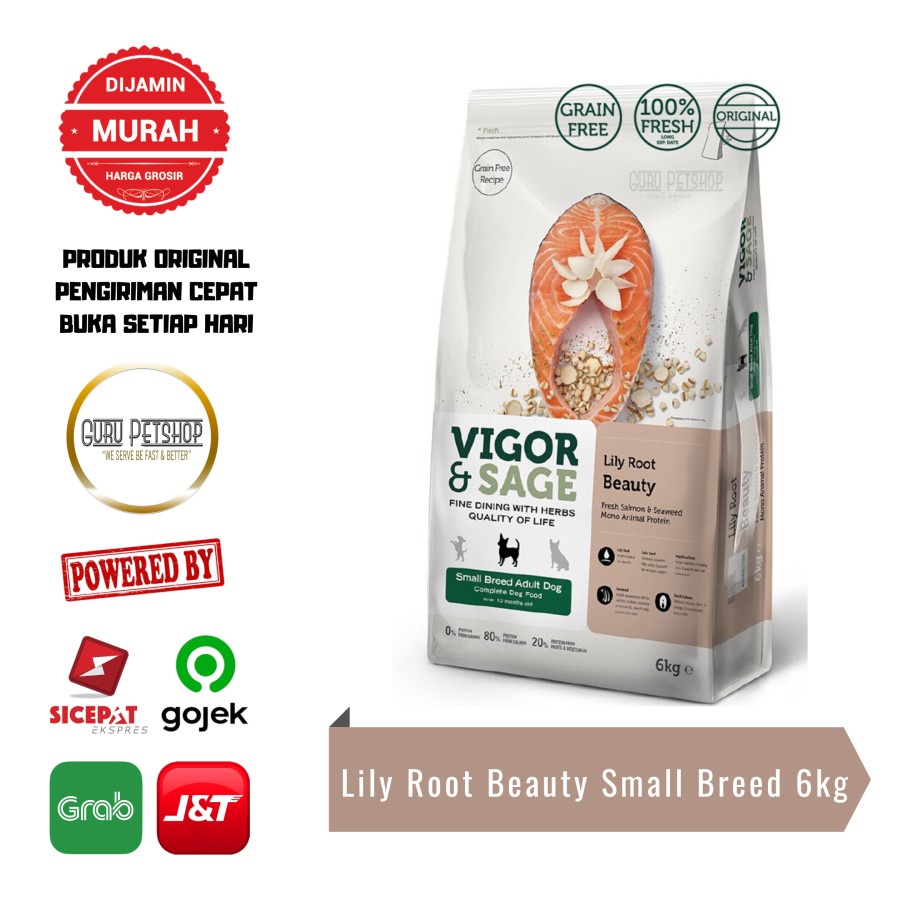 Vigor &amp; Sage Lily Root Beauty Dog Adult Small Breed Dog Food 6 Kg