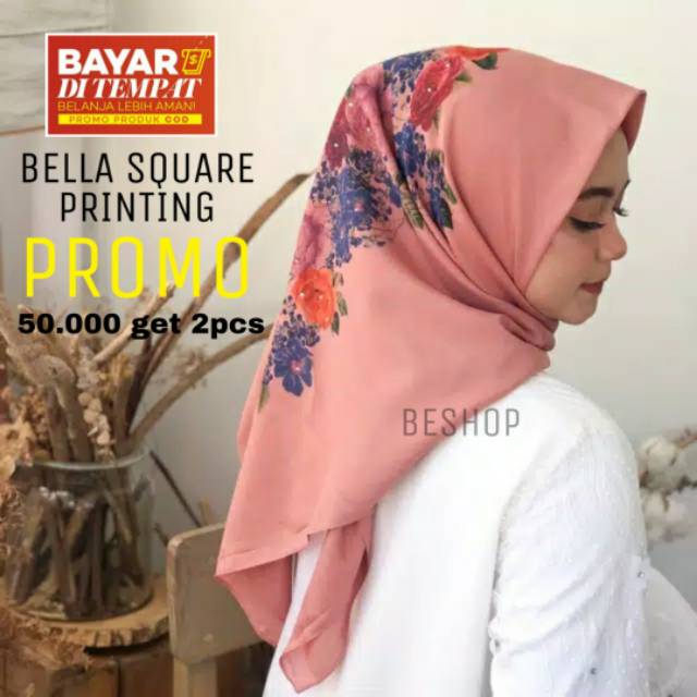 Bella Square Printing Motif Bunga