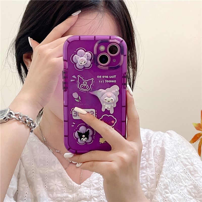 Case Motif Kartun Kulome Warna Ungu Untuk iPhone 12 13 11 Pro Max X Xs Max Xr kjgd