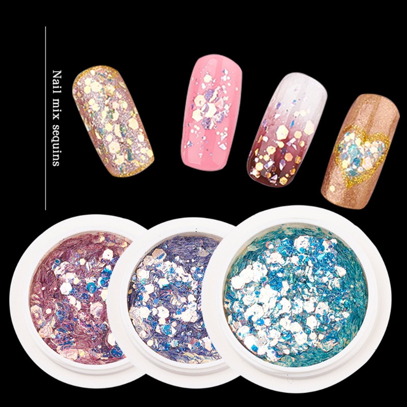 Siy Payet Asimetris Warnawarni Untuk Dekorasi Nail Art Diy