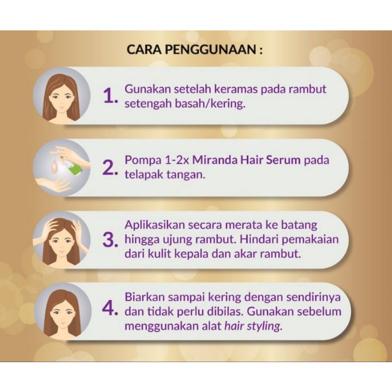 Miranda Hair Serum (Serum Rambut) 100ml - Eclipta Alba - Kukui Nut - Jojoba Oil - Aloe-1