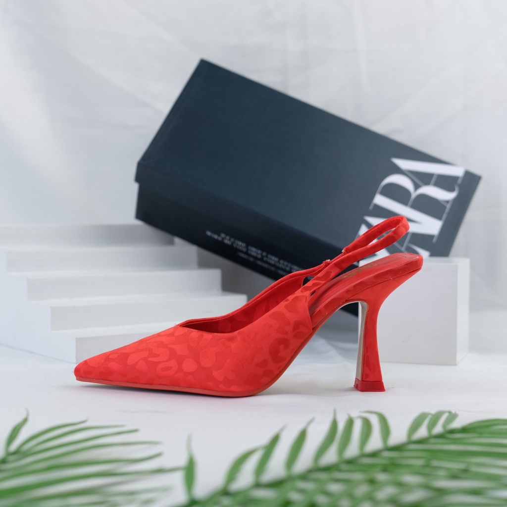 [7.7 Boombastis Sale⚡] - SEPATU WANITA MOTIF MULES HIGH HEELS ZS431 PREMIUM IMPORT