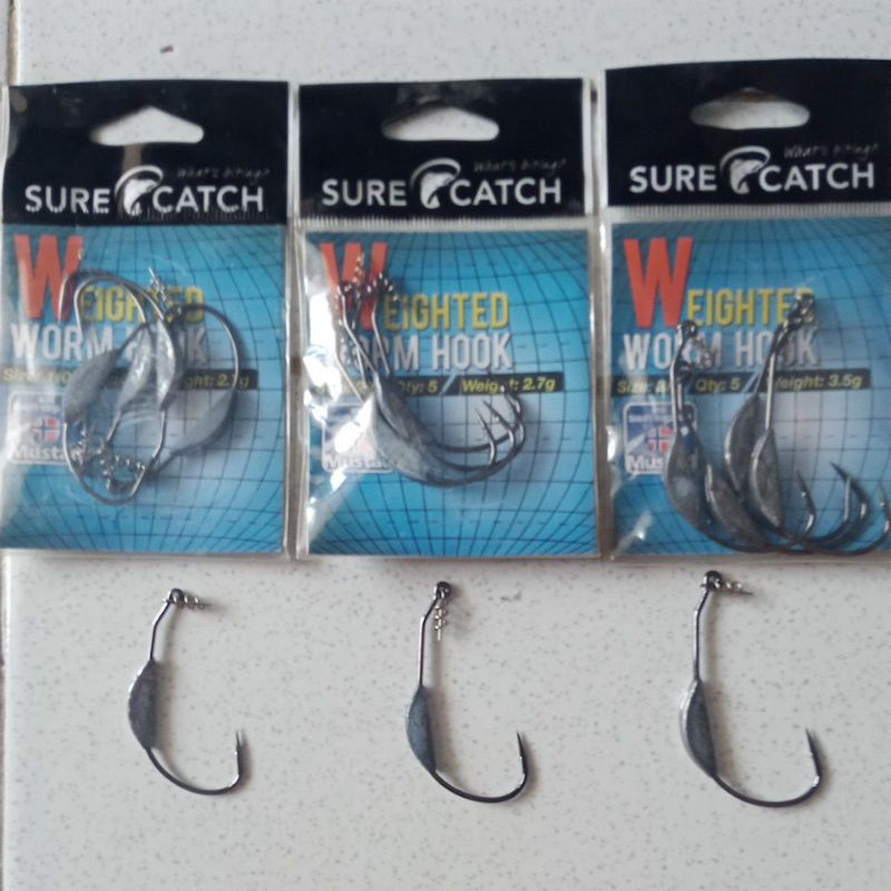 MUSTAD WORM HOOK 1/0 2/0 3/0