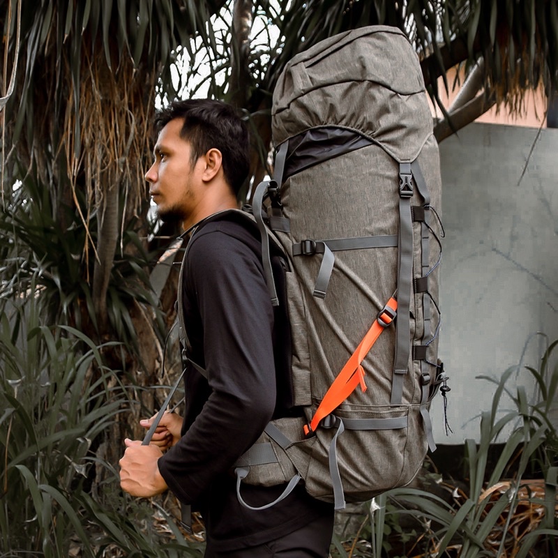 Irco Tas Carrier Gunung 65 Liter Original Gratis Rain Cover - Batara Grey