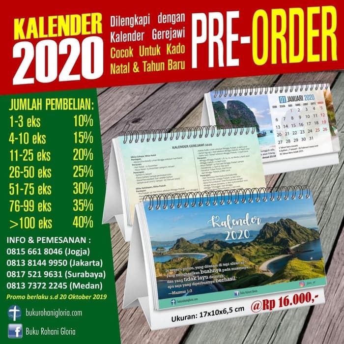 

Pre Order Kalender Gerejawi Tahun 2020