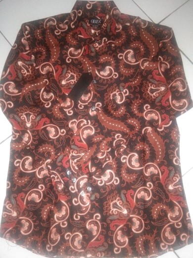 Odza Kemeja Batik Pria Slim Fit Fashion Lengan Panjang Modern Delta