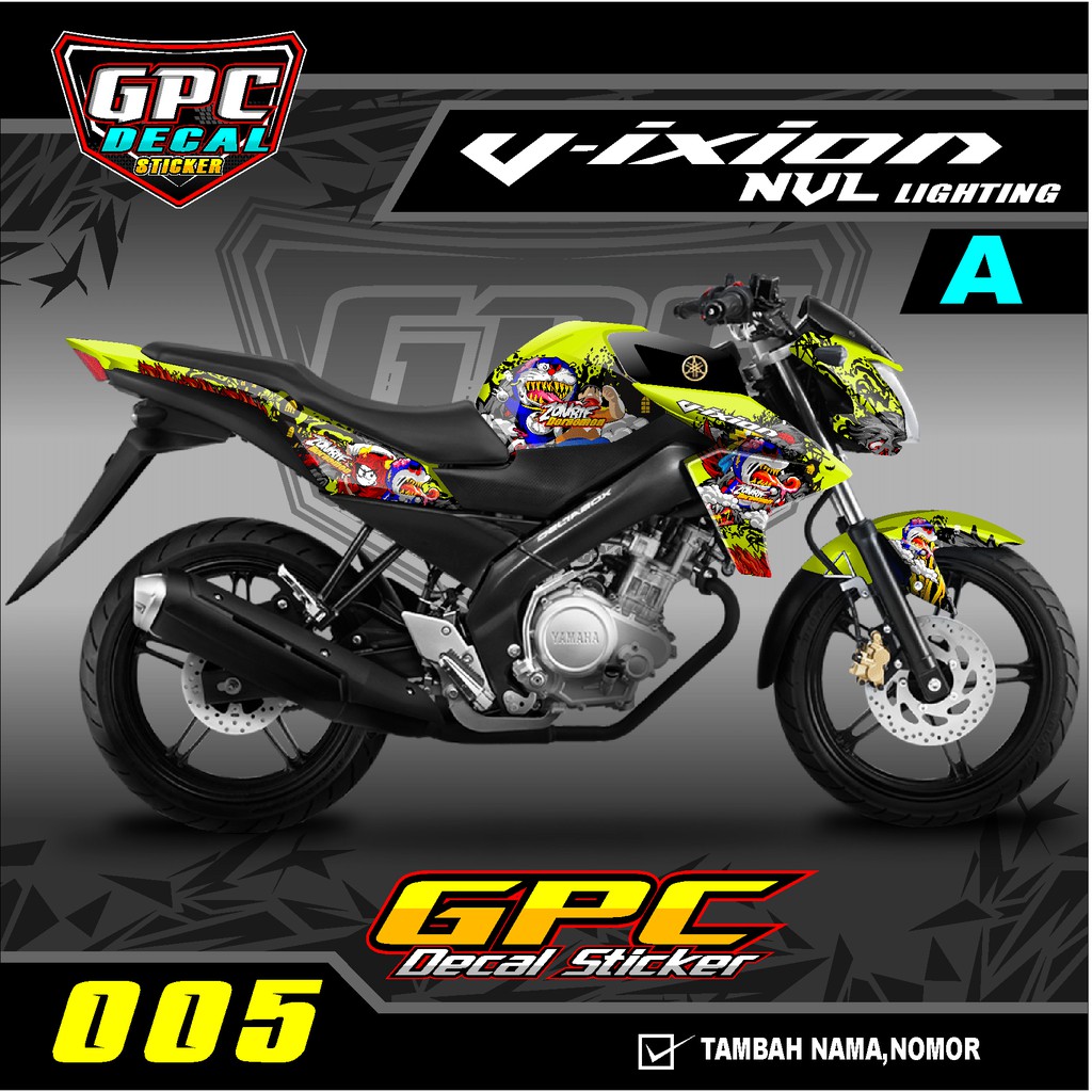 Decal Sticker Variasi Fullbody New Vixion Lighting 005-Dekal Stiker Vixion NVL Motif Doraemon Zombie