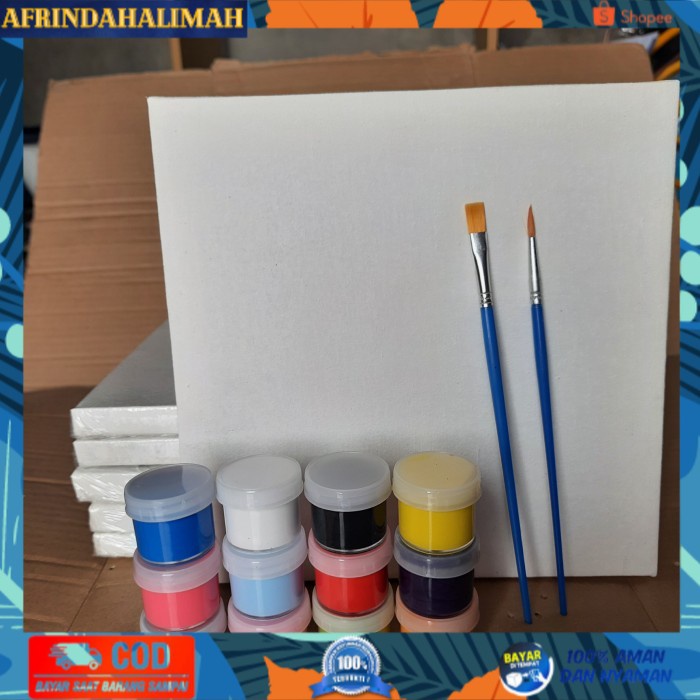 

{TERBARU} kanpas set lukis 6pcs paket kanvas melukis anak sekolah murah 20x20 cm